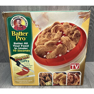 Chef Reece Williams Batter Pro Food Breader Shaker Set Adjustable Knife Bonus